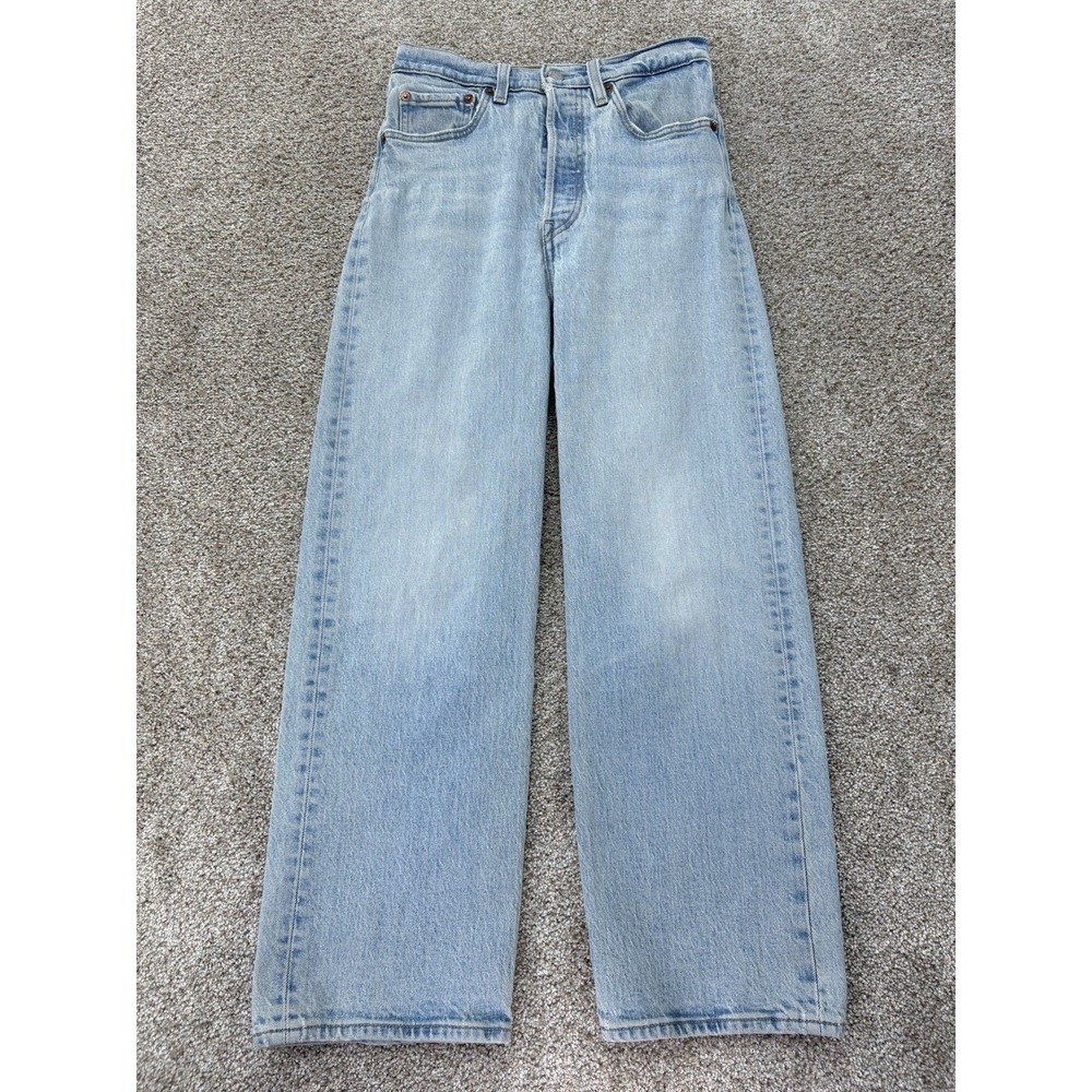 Levi's Ribcage Straight Jeans Women's 27 Blue Featherweight Light Wash Stretch